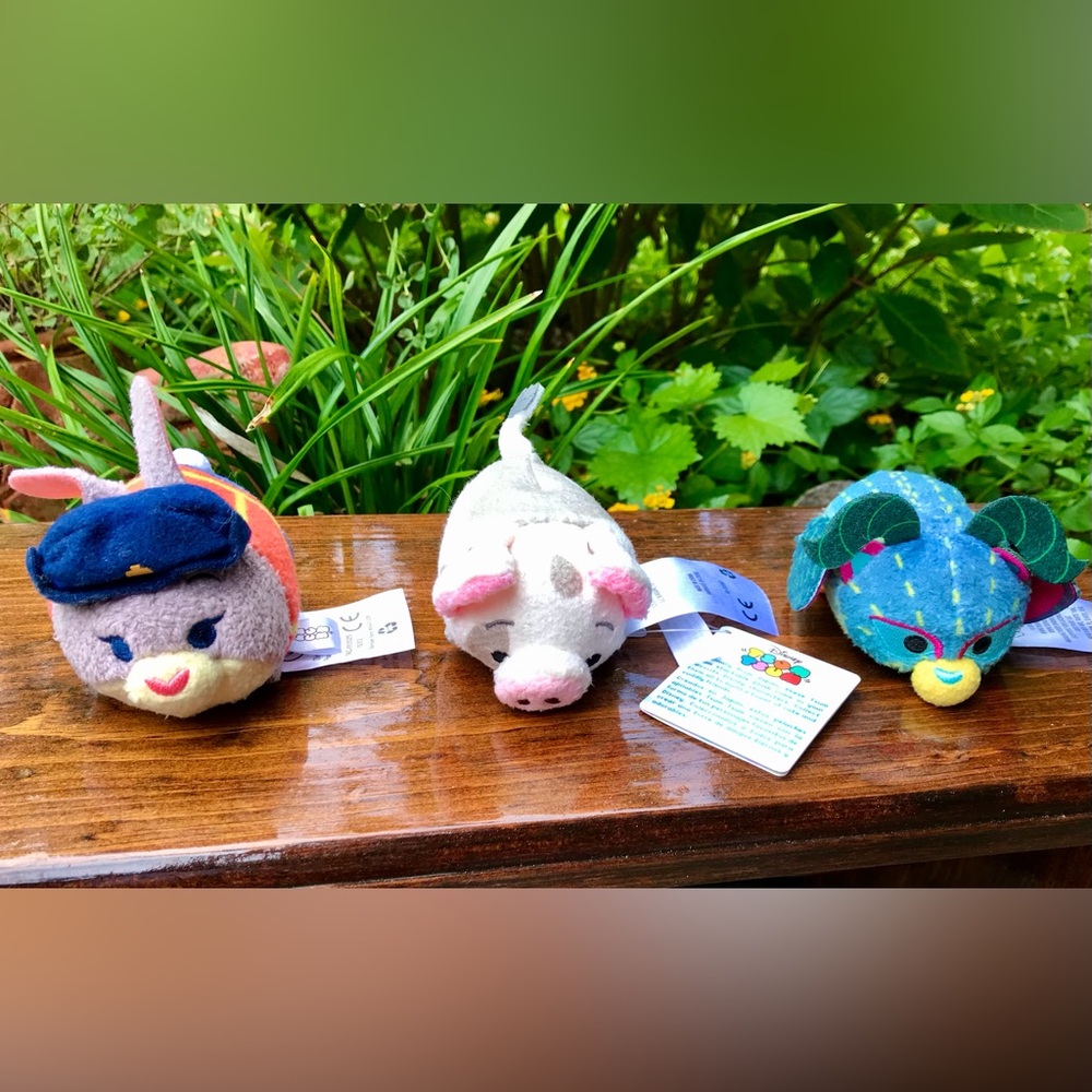 3 Disney TSUM TSUM Tiny Plush Toys Moana Pua Coco Pepita Zootopia Judy Hopps Lot